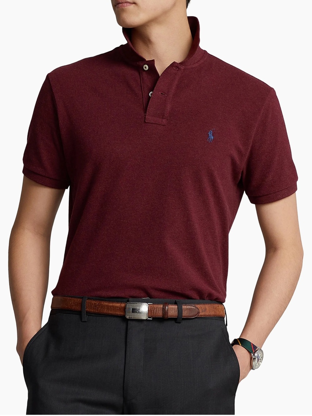 NWT Polo Ralph Lauren Basic Custom Slim-Fit Mesh Polo Shirt Sz LT